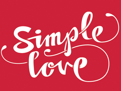 Simple Love custom lettering love script