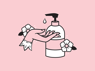 Wash Your Hands hand illustration poster soap