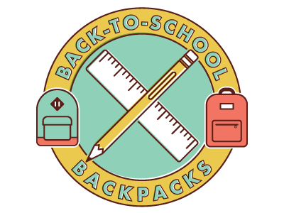 Backpacks backpack badge pencil school seal supplies