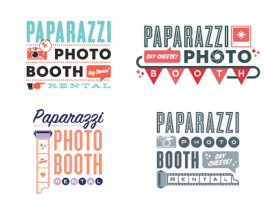 Paparazzi banner branding camera film logo photo booth photography rental vintage wedding
