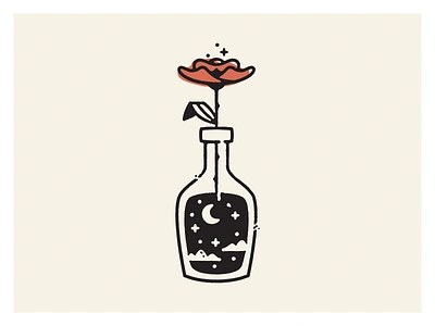 Darkness flower icon illustration moon night