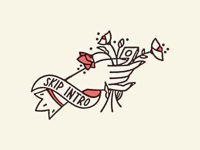 Skip Intro flowers hand icon illustration netflix victorian