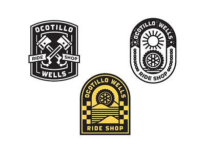 Ride Shop Badges apparel badge crest desert dirt bike logo patch ride shop speed shop