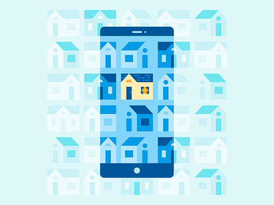 House Hunting app house illustration phone real estate realty smartphone