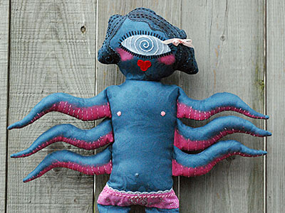 Squid Baby 3 d children doll embroidery plush sci fi tentacle textile