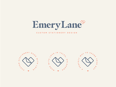 Emery Lane envelope heart invitation invite logo logodesign logotype savethedate stationary typography wedding