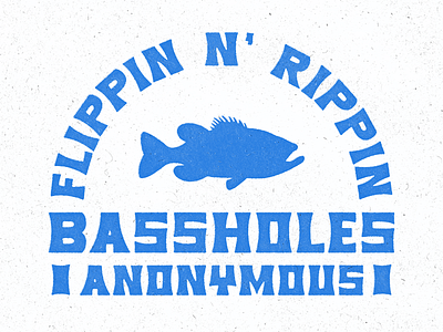 Bassholes Anonymous anonymous badge bass basshole design fish fishing font grit illustration oklahoma texture type vintage
