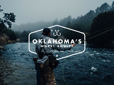 Oklahoma's Worst Angler Logo badge bass bass fishing branding content content creator design fish fish logo fisherman fishing icon logo oklahoma texture type vector youtube