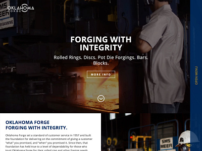 Oklahoma Forge Website design flat industrial interface oklahoma type typography ui ux web web design website