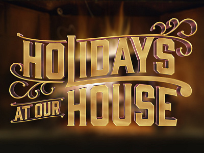 Holidays 3d christmas gold holidays type