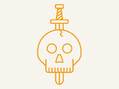 'Tis the Season halloween icon line logo mark orange skull sword vector