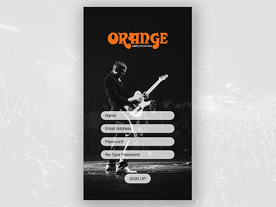 UI 001 challenge dailyui guitar orange rock roll sign up ui