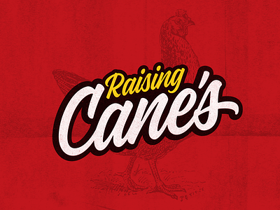 Raising Canes Exploration branding canes chicken exploration fast food food logo rebrand restaurant texture thicklines type