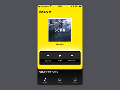 What IF: SONY WALKMAN SPORTS → Music Player Interface music player music player ui skeumorphism skeuomorph skeuomorphic sony sports ui design walkman walkman sports