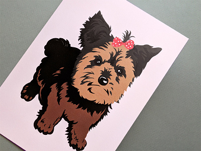 Dress Up For Brunch brunch dog dress up greeting card illustration pink yorkshire terrier