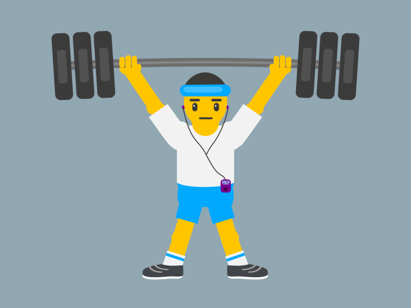 Srort Man 2d animation animation flat gym hard loop man sport vector