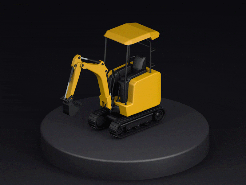 JCB 19 3d animation 3d model c4d car jcb lowpoly technical