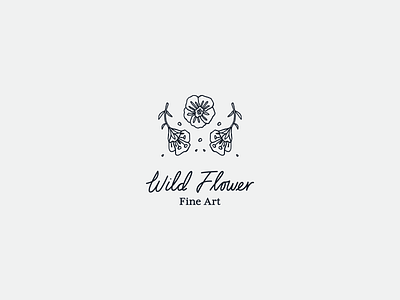 Wild Flower branding design illustration lettering logo vector