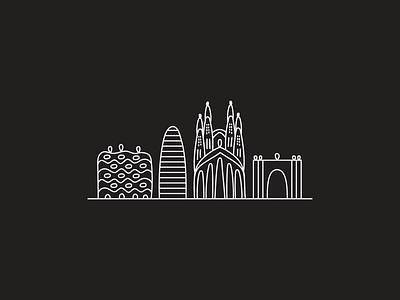 Barcelona architecture barcelona city illustration skyline spain vector world