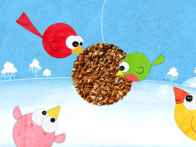 Happy 2013! birds collage digital illustration