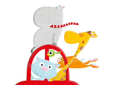 Roadtrip animals colorful happy illustration illustrator kids roadtrip