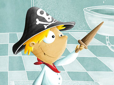 Little pirate bathroom boy childrens book kid pirate