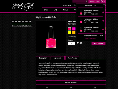 Cosmetic eCommerce Redesign checkout preview ecommerce product tabs