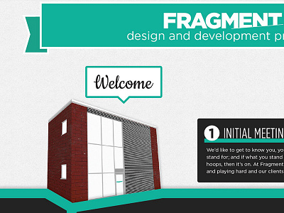 Fragment's process info graphic brick building design development illustration office parallax poster raleigh nc texture welcome
