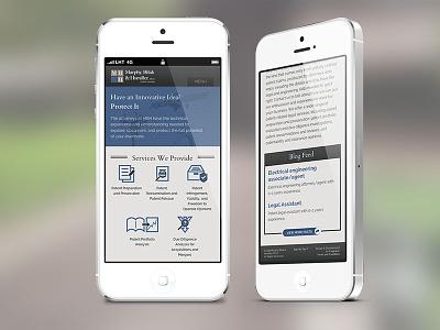 Patent Lawyer Redesign Responsive! home page icons iphone menu mobile phone responsive sketch web design