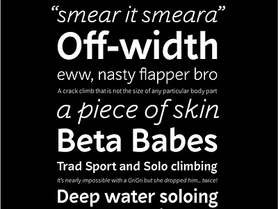 Sanni Typeface bold humanist italic maps oblique regular rock climbing rock climbing guidebook sans serif font type daily type design type family type specimen type west typeface typography wip