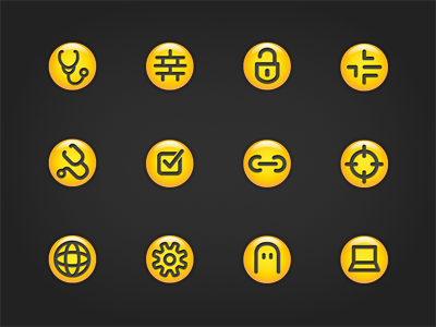 Symantec Desktop Icons icons minimal ui yellow