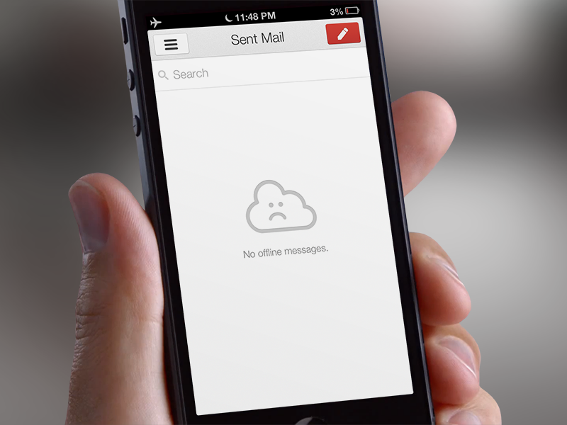 Gmail 2.0 Offline Easter Egg icon retina apple ios iphone ipad google app offline cloud