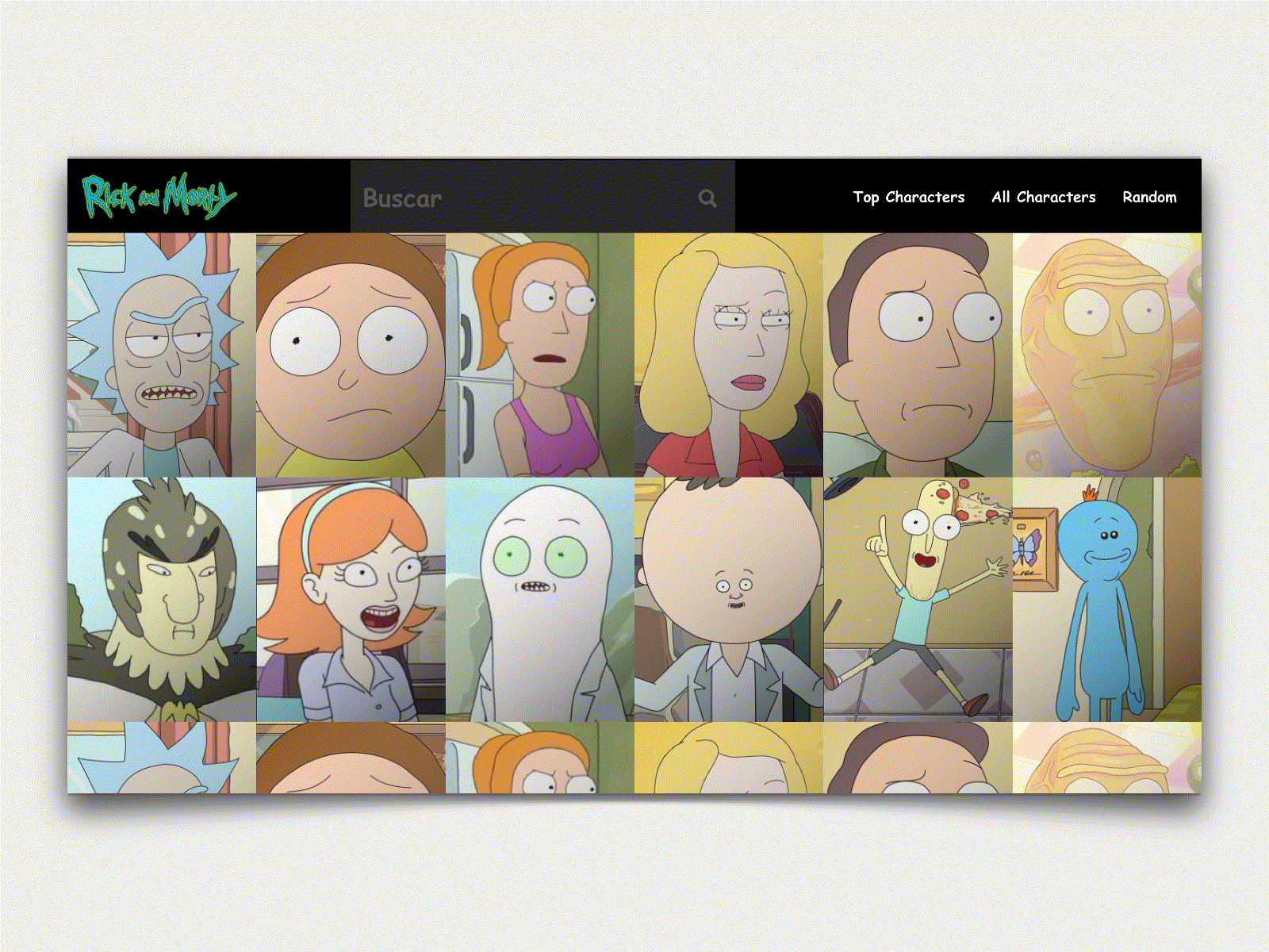 Rick and Morty Api user interface. by Gabriel Alejandro on Dribbble