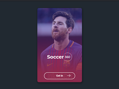 Gradient On Image App Landing Screen card gradient messi mobile design phone web design