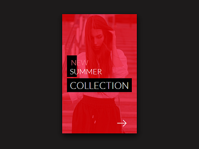 Fashion Store Home Screen card design fashion landing mobile red store web web design