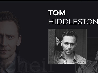 Dark Landing Page for Tom Hiddleston