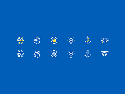 Icon Set anchor branding design graphic design icon iconography lightbulb logo values vector