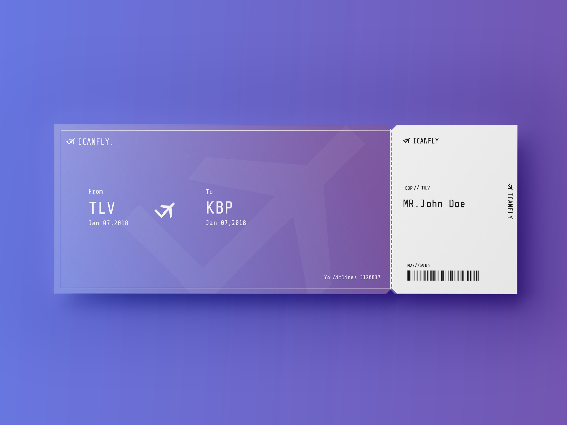 Download Flight Ticket Mockup - United Airlines and Travelling