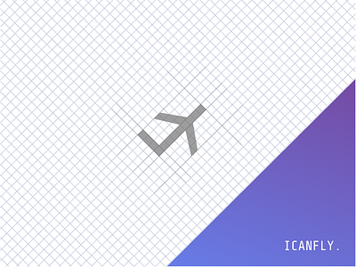 ICANFLY Logo Design brand branding check icon logo plane