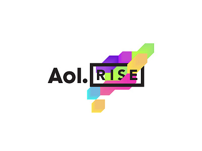 Aol Rise Logo aol blocks colourful logo logotype