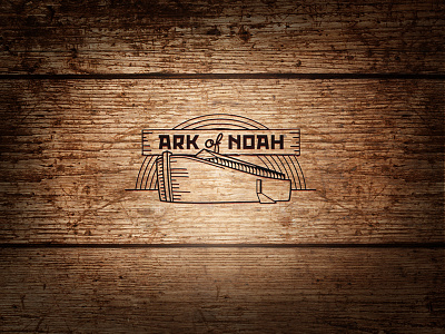 Ark of Noah logo arc ark background boat brand branding burned design logo noach noah wood