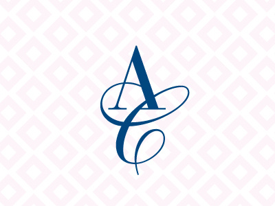 Initial Monogram a branding c feminine logo logomark monogram navy pattern pink social cards social stationery