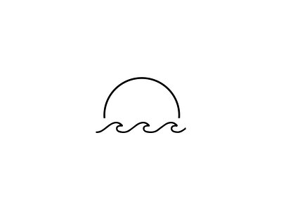 Brand Mark beach black and white clean icon iconic icons sun surf waves yoga