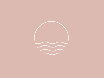 Wavy Icon Mark beach icon logo minimal minimalist simple sun sunset surf water waves yoga