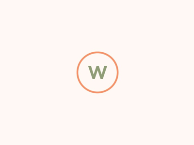 Waterhouse Salon Icon circle. simple clean color minimal minimalism minimalist modern monogram orange w