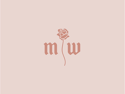 MW Monogram branding color floral florals flowers icon icon logo illustration logo m pink retro rose vintage w