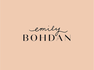 Emily Bohdan Logo fashion handwritten lettering logo luxury minimal logo minimalist simplistic