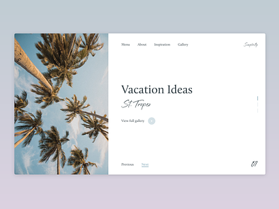 Vacation Ideas aesthetic landing page logo simple summer typogaphy ui ux web design