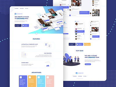 Messenger for students design figma landing landing page messenger student project ui uiux ux web webdesign website