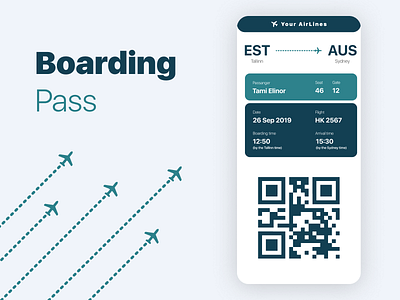 Boarding Pass Design 024 100daysofui app boarding boardingpass daily ui design figma mobile mobile ui mobile uiux ui uiux ux